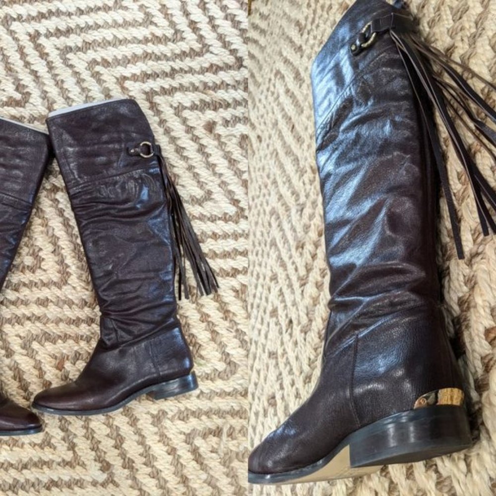 Michael kors dark brown as black as new boots size 10 m